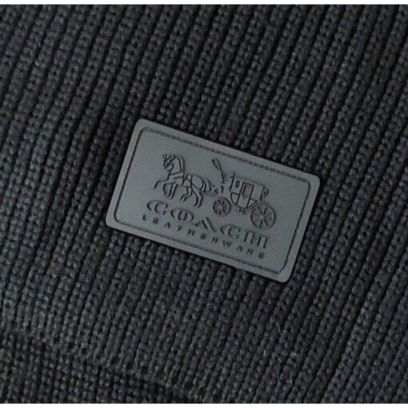 Coach Chunky Patch Long Wool Knit Scarf Black Fall Winter NWT - Picture 14 of 16